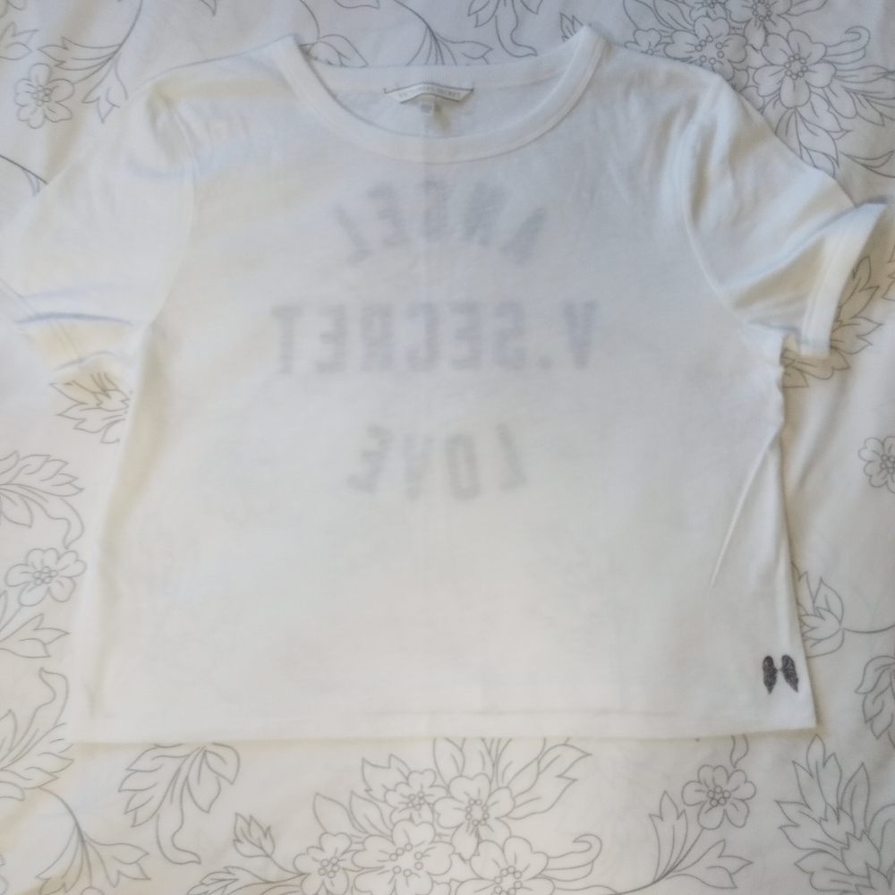 Victoria's Secret printed White Tee "Angel V. Secret Love